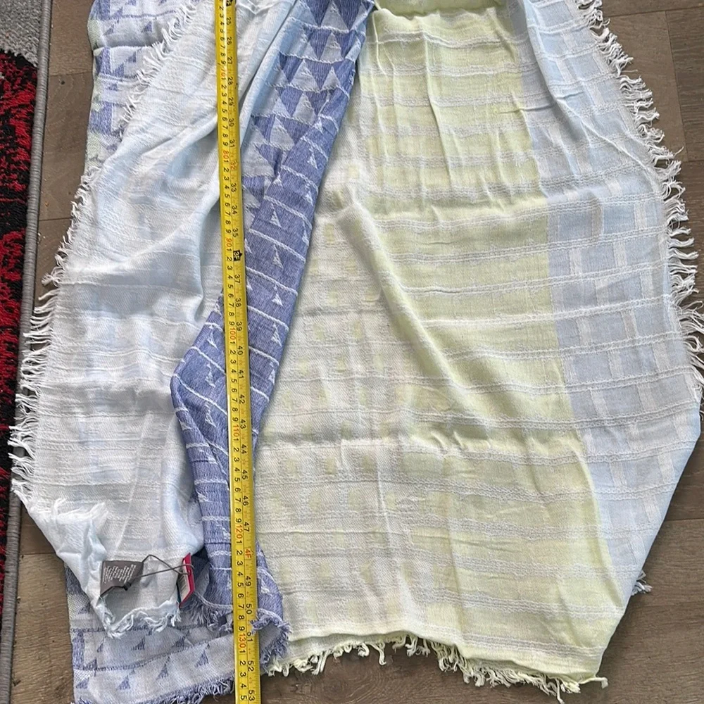 NWT Vince Camuto Spectrum Blue Scarf /Wrap with Fringe Details